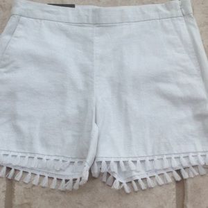 Banana Republic white fringe shorts size 2